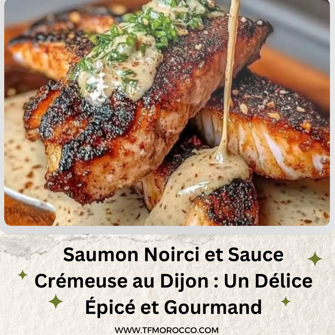 Saumon Noirci et Sauce Crémeuse au Dijon : Un Délice Épicé et Gourmand - recette française facile