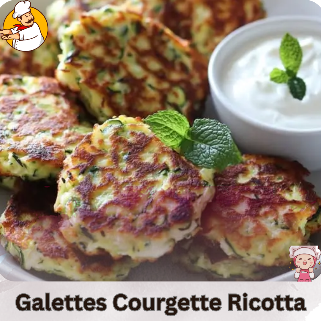 Galettes Courgette Ricotta & Sauce Menthe Yaourt Frais - recette française facile