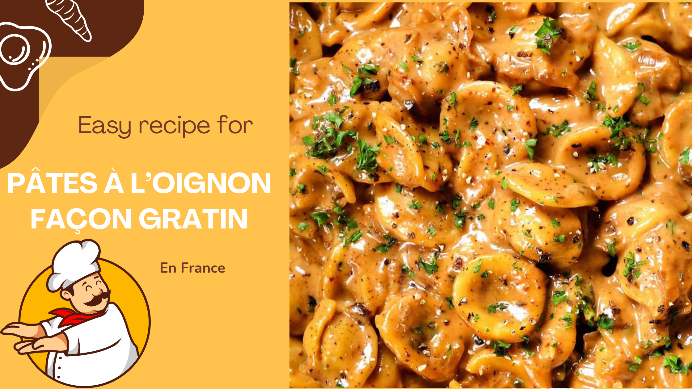 Pâtes à l’oignon façon gratin