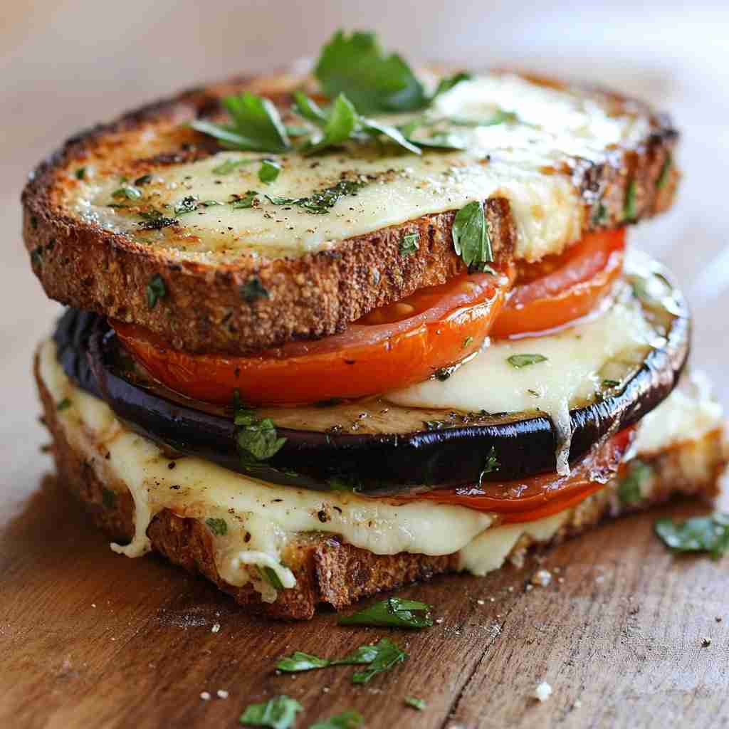 Croque Végétarien Aubergines & Mozzarella Croque Végétarien Aubergines & Mozzarella