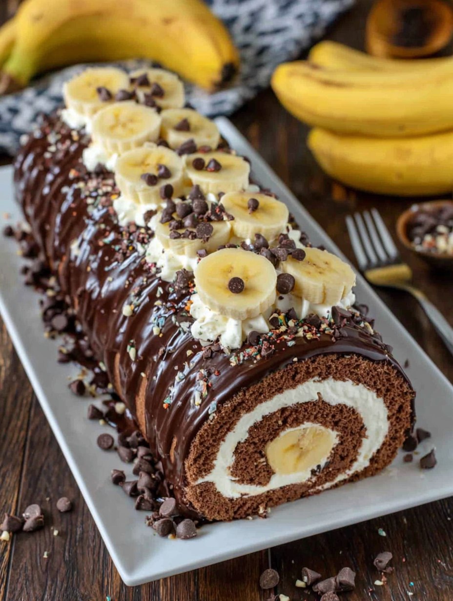 bûche roulée chocolat banane bûche roulée chocolat banane