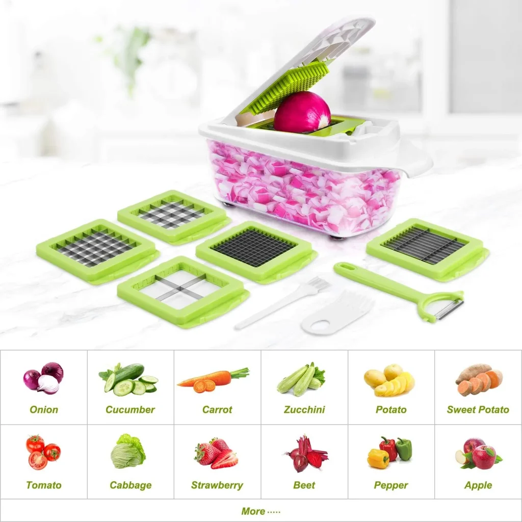 Coupe-légumes multifonctions 12 en 1 avec lames inox