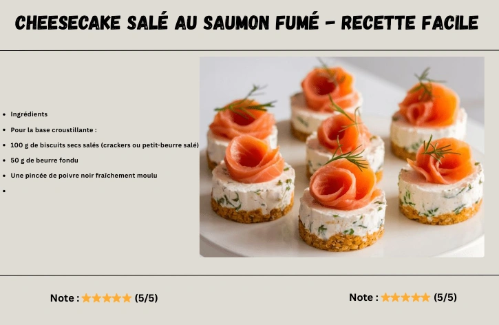 Cheesecake Salé au Saumon Fumé - Recette Facile Cheesecake Salé au Saumon Fumé - Recette Facile